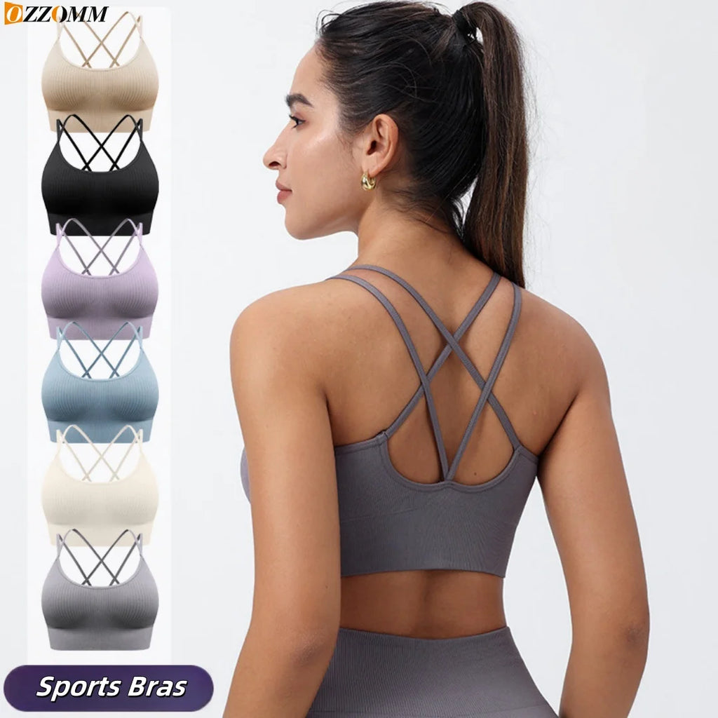Soul Sanctuary Sports Bra – Women's Push-Up Cotton Gym & Yoga Top