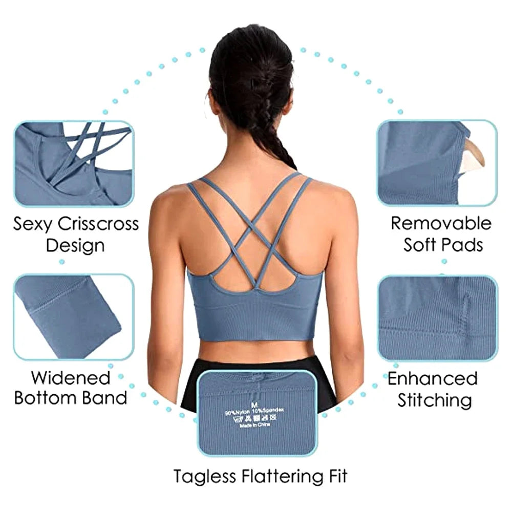 Soul Sanctuary Sports Bra – Women's Push-Up Cotton Gym & Yoga Top
